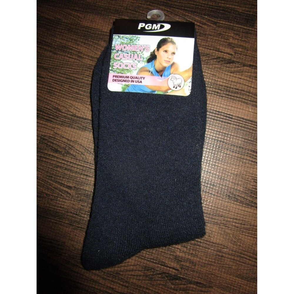 1 Pair PGM 20% Merino Wool Womens Trouser Socks Arguile Crew  4-9 Navy